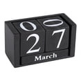 thumbnail image 2 of Calendario de bloques de madera ANGGREK Indicador de fecha para oficina hogar, 2 of 5