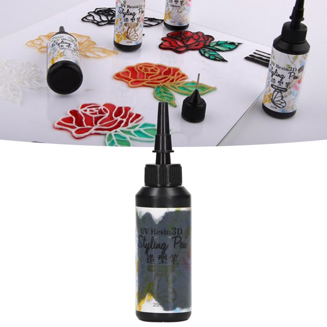 Resin Liner, Strong Transparency Resin Styling Pen Fast Curing For Outlining For Tracing For Home Black,White,Gold,Silver