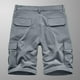 thumbnail image 5 of pstuiky Pantalones cortos de gimnasio para hombre, Pantalones cortos cargo casuales para hombre, con bolsillos con botones y cremallera, cintura elástica Pantalones cortos cargo, 5 of 5