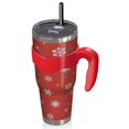 thumbnail image 2 of 40oz Tumbler,Red Christmas Snowflake Pattern Insulated Tumblers with Removable Handle,Stainless Steel Double Vacuum Coffee Tumbler Cup with Straw for Home,Office,Travel,Party, 2 of 5