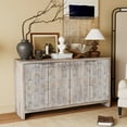 thumbnail image 2 of Tcbosik Farmhouse Style Buffet Sideboard, Retro Coffee Bar Cabinet with 4 Doors and Adjustable Shelves, Multipurpose Credenza for Kitchen Living Room (Natural Wood Wash), 2 of 9