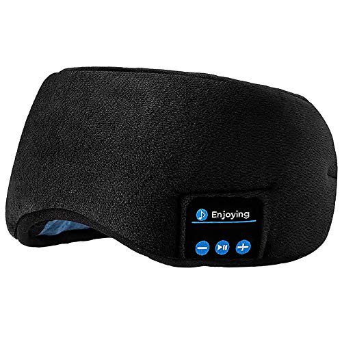 Casque de Sommeil Bluetooth Masque pour les Yeux, Joseche Casque Sans Fil Bluetooth 5.2 Musique Voyage Casque de Sommeil Mains Libres Masque de Sommeil avec Haut-Parleurs Intégrés Microphone Lavable
