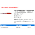 thumbnail image 2 of Front Shock Absorber - Compatible with 1994 Mazda B3000 Base RWD 3.0L V6, 2 of 2