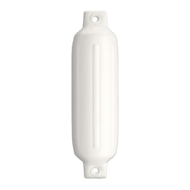 Polyform Garde-Boue de Bateau 45-162-056 G-2 White; Côtelé; Cylindre; Design à Double Œil; Blanc; PVC; Simple