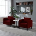 thumbnail image 4 of Modern Velvet Accent Chair with Metal Legs and Plush Pillow, Mid-Century Single Sofa Chair for Living Room, Bedroom, Office, 4 of 17