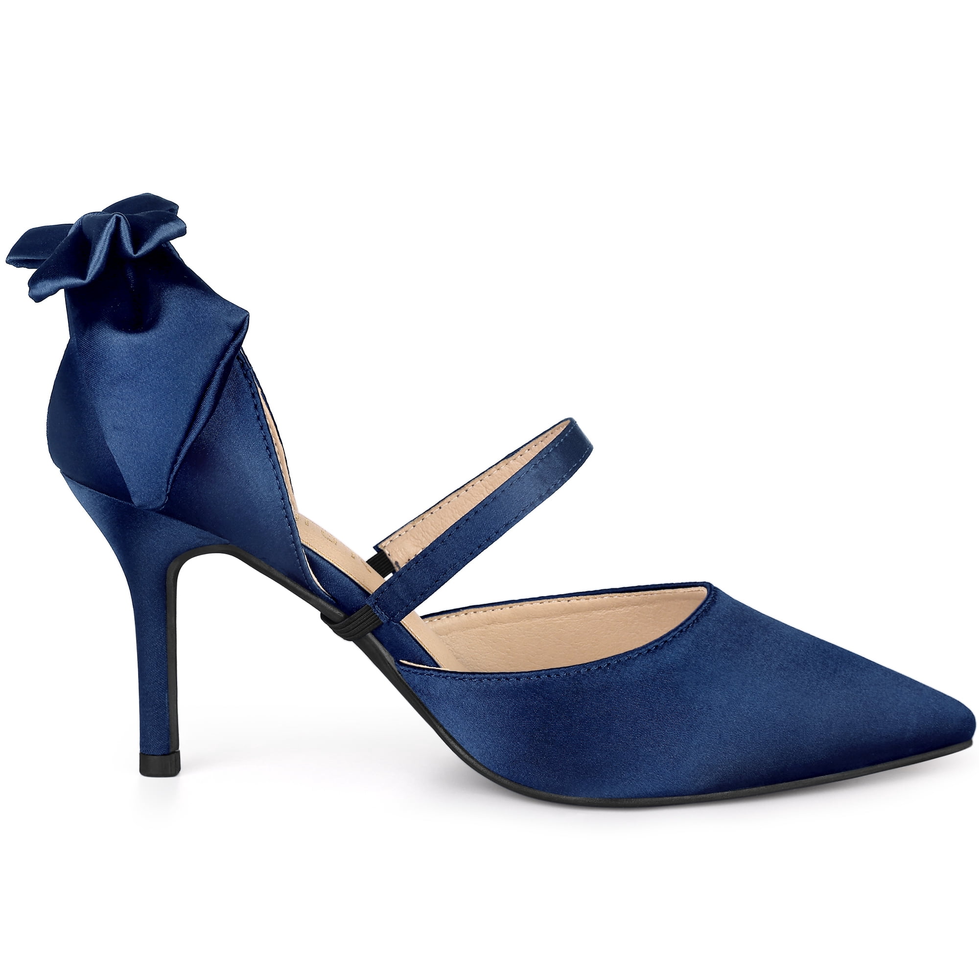 Unique Bargains Women's Pointed Toe Bow Decor Stiletto Heel Pumps