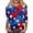 Blue(American Flag Stars), variant on American Flag Womens Tops 4th Of July 3/4 Length Sleeve Patriotic Crewneck Shirts Retro American Flag Stars Spring Fall Freedom Tee Shirts Sky Blue XL