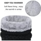 thumbnail image 3 of Juego de 2 bufandas cálidas de invierno con cuello infinito, bufandas de doble capa gruesas de lana a prueba de viento, regalos para mujeres y hombres (B-negro y beige) JAMW Sencillez, 3 of 5