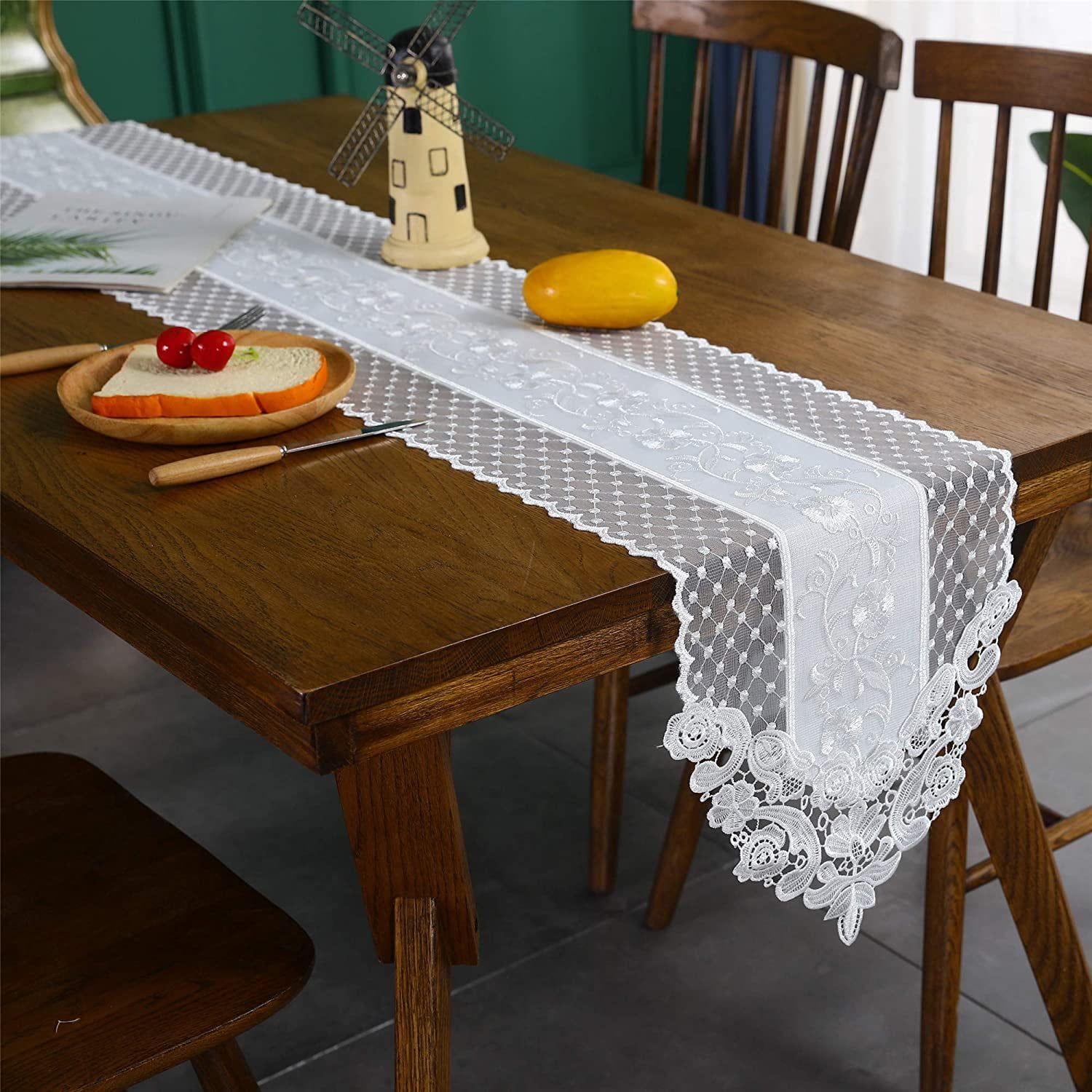 12x86 inch Cotton Lace Hook Flower Hollow Placemats Table Runner Cloth Cover Wedding Party Decoration Pure Cotton Table Runner 12x86 inch Cotton Lace Hook Flower Hollow Placemats Table Runner Cloth Cover Wedding Party Decoration Pure Cotton Table Runner
