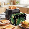thumbnail image 3 of Toaster Cover 4 Slice, Black Christmas Tree Dustproof Bakeware Oven Protector with Top Hook, Green Golden Xmas Tree Snowflake Winter Waterproof Small Kitchen Appliance Toasters Dust Cover, 12"x11"x8", 3 of 9