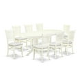 thumbnail image 2 of East West Furniture Vancouver 9-piece Dining Set with Linen Seat in White, 2 of 10