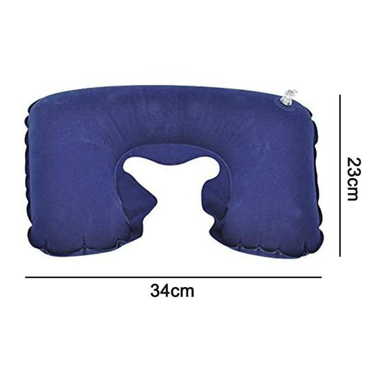 1pc Outdoor Portable Travel Inflatable Pillow, Solid Color,  Multi-functional, For Office Nap, Climbing, Cuddling, Lumbar Pillow, Dark  Purple Blue