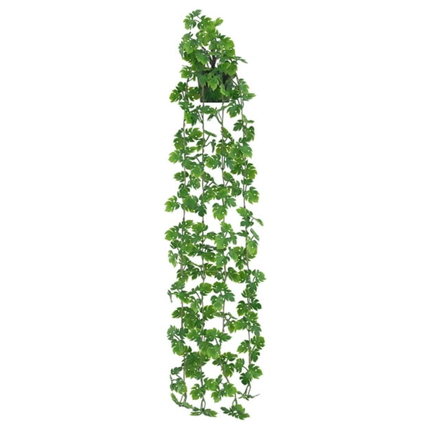 Guirnalda artificial de rosas - Decoración verde colgante para pared con hojas de seda para techos interiores y decoraciones de boda