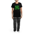 thumbnail image 4 of CafePress - Lucky 4 Leaf Clover Irish Women's Dark Pajamas - Women's Short Sleeve Print T-Shirt and Pants Dark Cotton Pajama Set, 4 of 7