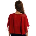 thumbnail image 2 of Kaerm Women's Soft Chiffon Shawl Wraps Sheer Shrug for Evening Dress Wedding Cape Cover Up Red One Size, 2 of 6
