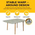 thumbnail image 4 of Green Stripes Texture Table Cloths for 6 Foot Rectangle Tables, Retro Minimalist Geometric Lines Art Patio Waterproof Elastic Fitted Tablecloths, Washable Rectangular Table Cover for Camping, 4 of 8