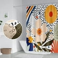thumbnail image 3 of Colorful Boho Bathroom Shower Curtain Pink Floral Sun Abstract White Spots Shower Curtain Aesthetics Art Decor Washable Polyester Durable Fabric Shower Curtain with Hooks, 72x84 Inch, 3 of 6