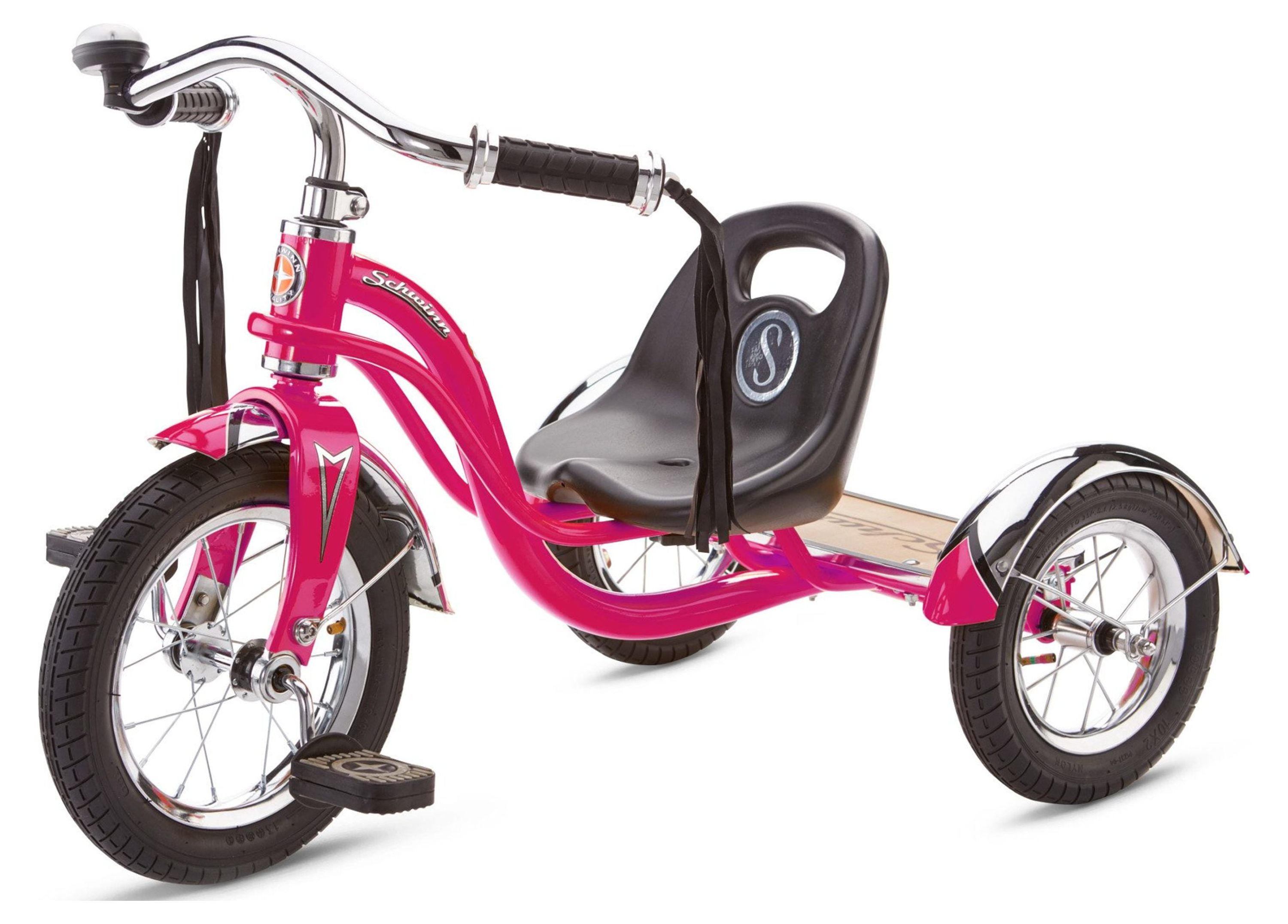 Schwinn Roadster Retro-Style Tricycle, 12-inch front wheel, ages 2 - 4, hot pink - image 3 of 7