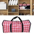 thumbnail image 4 of Storage Bag, Dustproof Comfortable Handle Clothes Storage Bag  For Books For Shoes Red Plaid, 4 of 8