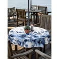 thumbnail image 2 of Outdoor Tablecloth with Umbrella Hole for Patio/Picnic/Party/Camping, Blue Blooms Floral Waterproof Table Cloth Round Cover Washable, Farmhouse Spring Flowers Botanical (Dia 54"), 2 of 8