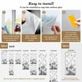 thumbnail image 6 of Summer Tropical Leaves Window Privacy Film, Gray Palm Trees Botanical Static Cling UV Sun Blocking Heat Control Window Tint Day and Night, Non-Adhesive One Way Windows Privacy Cover 17.7''x78.7'', 6 of 7