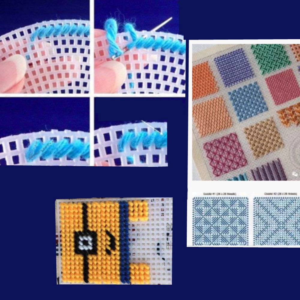 LEEYNEER 12PCS Needlepoint Canvas Star Shape Plastic Canvas Blank Canvas for DIY Craft