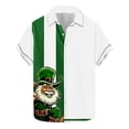 thumbnail image 2 of Jjayotai St. Patrick's Day Shirts Plus Size, Mens Short Sleeve Tropical Clover Printed Button Up Shirt, Trendy Mens Spring Tops, Green Irish Outfits Multicolor M, 2 of 5