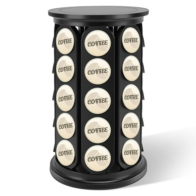Portavasos K, Carrusel de vasos K, Porta Cápsulas de Café, Porta Cápsulas de Café, Portas Cápsulas de Cafés Carrusel Organizador Compatible con 40 Cápsul (negro)