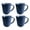Blue, variant on Grey Matte Glaze Finish 17 ounce Stoneware Coffee Cup Mugs Set of 4
