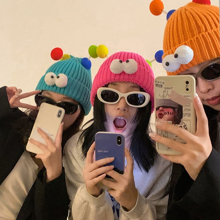 Arogheiz Winter Beanie For Women – Warm Slouchy Knit Hat With Pom Pom, Grunge Style Skull Cap