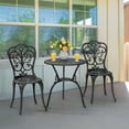 thumbnail image 5 of Nuu Garden  3-piece Black Cast Aluminum Patio Bistro Set butterfly, 5 of 10