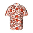thumbnail image 2 of Goofa Hand Drawn Tomatoes Hawaiian Shirt for Men, Unisex Summer Beach Casual Short Sleeve Button Down Shirts,Aloha Tropical Floral print shirt-, 2 of 9