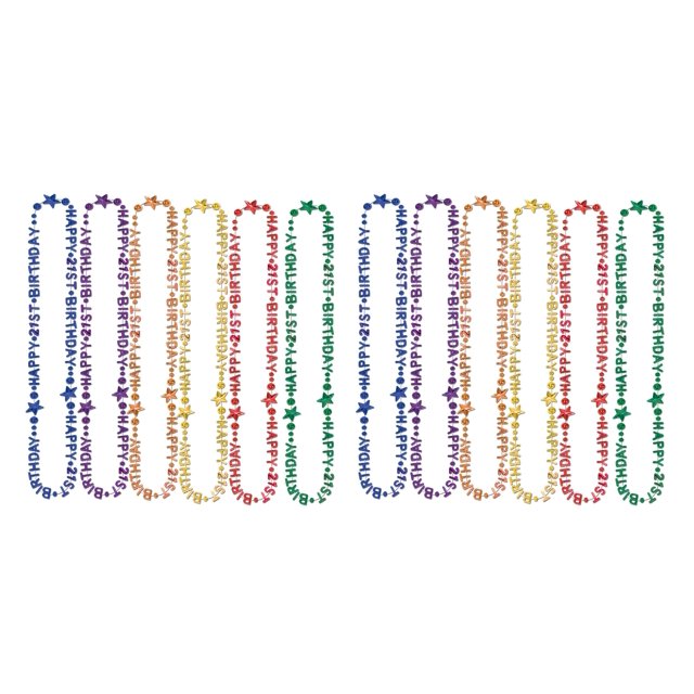 Beistle Cuentas De Expresión Para Cumpleaños Número 21, Paquete De 12