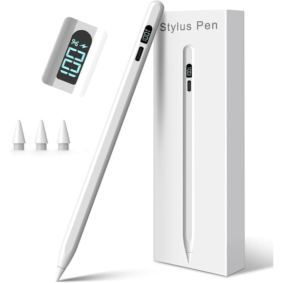 Antier Lápiz para iPad 2018-2025, Lápiz Óptico para Apple Carga Más Rápida con Sensibilidad de Rechazo/inclinación de Palma para iPad 11/10/9/8/7/6ª Gen, Air 11/13''(M3), Pro11/12.9/13'', Air3-5,