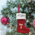thumbnail image 4 of Honeeladyy Monogram Christmas Stockings Red Initial Knitted Xmas Stocking Personalized Hanging Letter Stockings for Holiday Christmas Party Family Fireplace Decor, T, 3.54"x2.36", 4 of 4