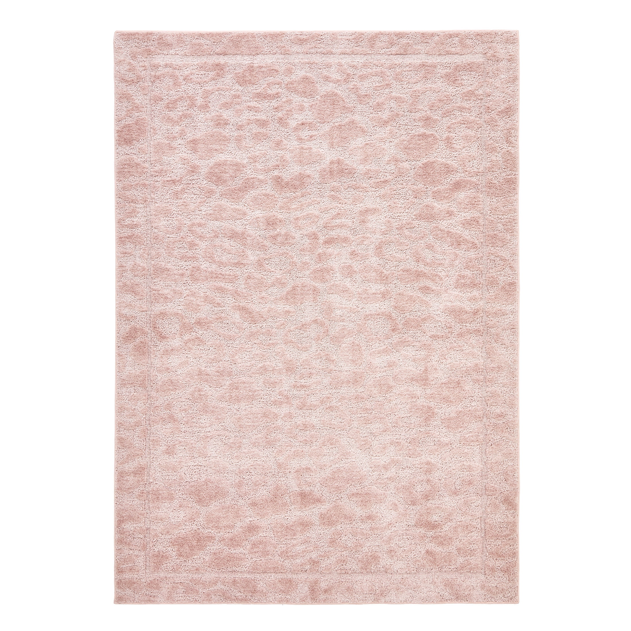 Mainstays Textured Neutral Pink Cheetah Print Indoor Area Rug, 5' x 7'