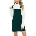 thumbnail image 2 of Ahuyic Womens Summer Casual Dress,Womens Plus Size Dress,Womens Casual Comfortable Pocket Zipper Adjustable Buckle Suspender Skirt,Green,M, 2 of 4