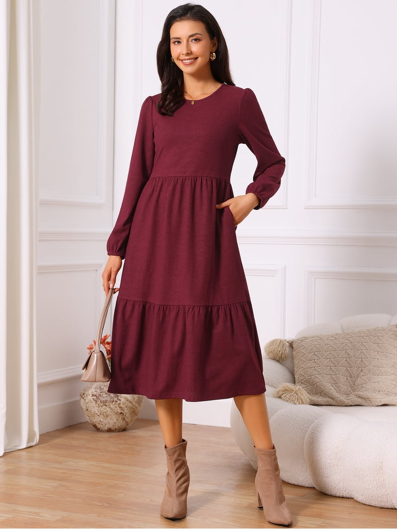 burgundy jersey dress Burgundy Polka Dot Boat Neck Tate Jersey Mini Dress main image 1