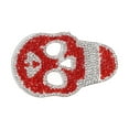 thumbnail image 1 of Iron Patches, Convenient Practical Shiny Decorative Red Skull Rhinestone Material Embroidered Patch  For Hats For Wedding Dresses, 1 of 8