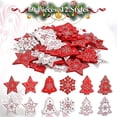 thumbnail image 1 of Colgantes para colgar JanHm 60 uds adornos de madera con acabado navideño rojo y blanco, 1 of 5