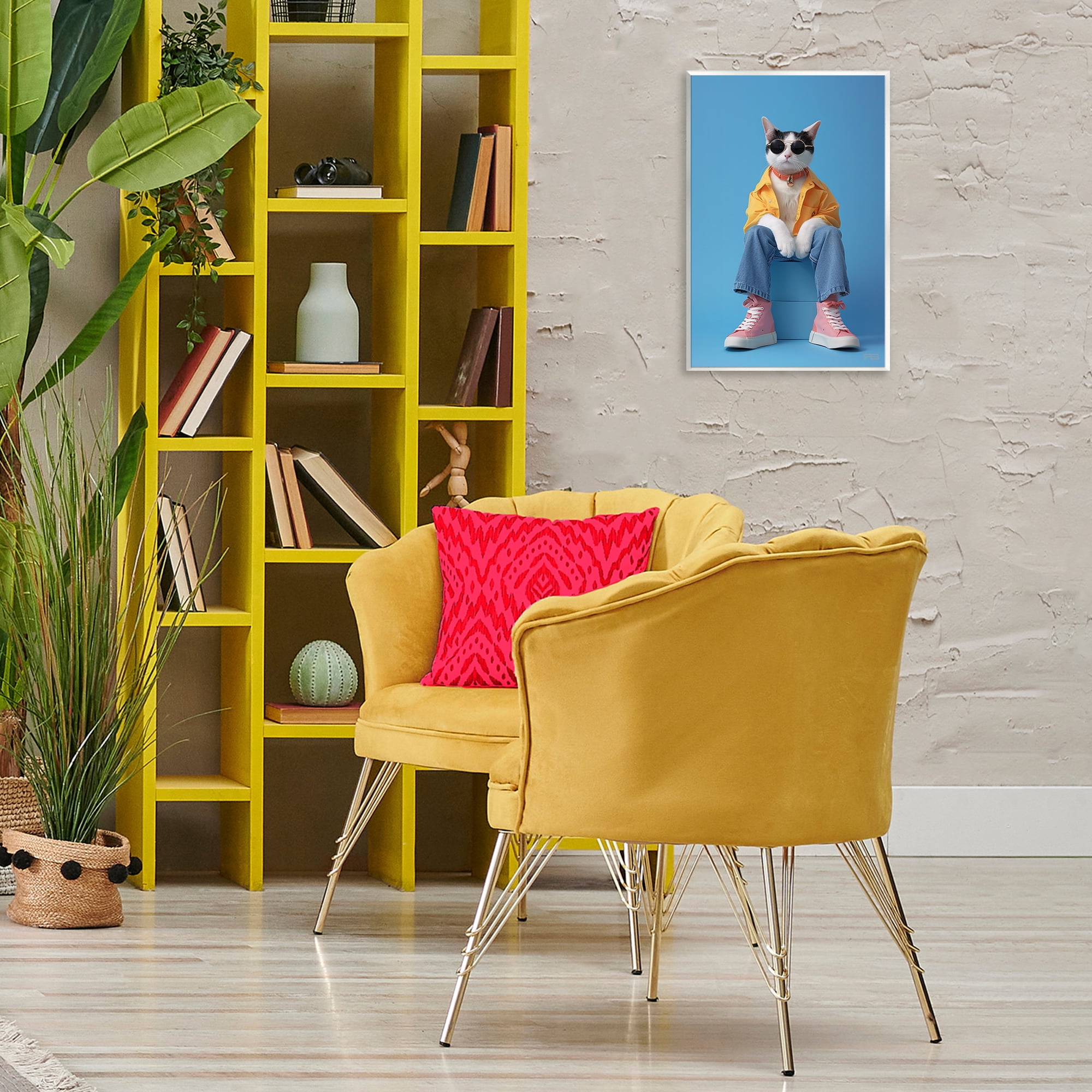 Stupell Industries Urban Fashion Cat Animals & Insects Painting Unframed Art Print Wall Art, 13 x 19