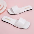 thumbnail image 3 of Women’s Simple Square Toe Open Toe Flat Sandals Single Strap for Comfort and Non-Slip Sole, 3 of 6