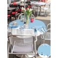 thumbnail image 4 of Outdoor Tablecloth with Umbrella Hole and Zipper, Light Blue Snowman Christmas Round Table Cloth 60 Inch Waterproof Tablecloth, Winter Snowflake Pine Xmas Tree Picnic Table Cover for Patio Camping, 4 of 7