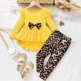 thumbnail image 2 of TOWED22 Baby Kids Girl Outfits Fall Winter Clothing 2 Piece CartoonPrint Long Sleeve Soft Crewneck Tee and Pants Clothes(Yellow,4-5 Y), 2 of 4