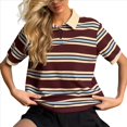 thumbnail image 1 of Blusas Informales de Corta para Mujer, Estilo Ejecutivo, con Cuello en V, para Verano, 2025, con Cuello Básico Ajustado Marrón Oscuro L, 1 of 9
