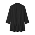 thumbnail image 5 of ClodeEU Women's Open Front 3/4 Sleeve Lightweight Cardigan,Casual Short Slim Top Black,Women's Plus L, 5 of 9