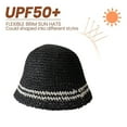 thumbnail image 4 of Sombrero de pescador plegable con circunferencia de 58-60cm, sombrilla femenina, sombrero protector solar, sombrero para el sol hueco de color simple, 4 of 5