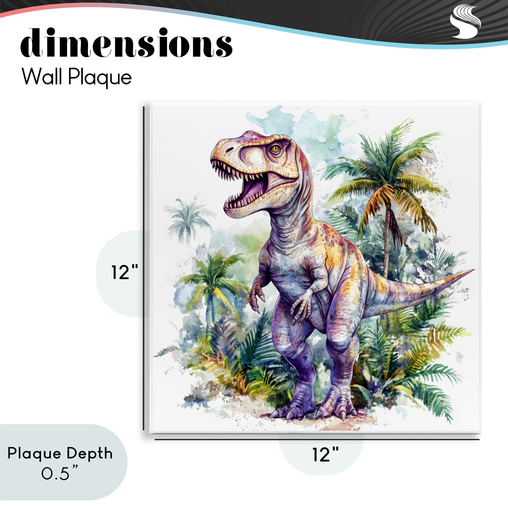 Stupell Industries T-Rex Among Palm Trees Wall Plaque Art, design by Creative Studio