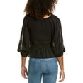 thumbnail image 2 of Nation LTD womens  Tiana Combo Peplum Top, m, Black, 2 of 3