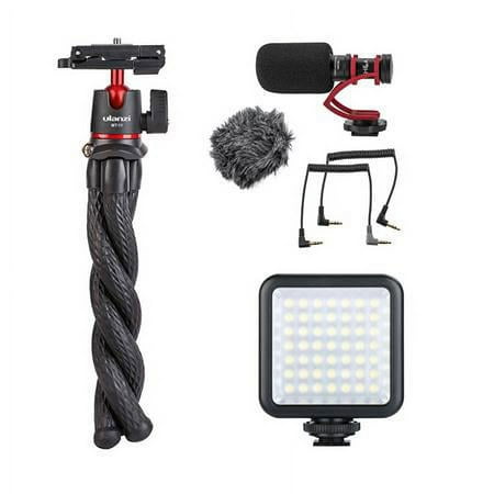 UPC: 0192223190757 | MT-11 Multifunctional Octopus Flexible Tripod with Ball Head Bundle with H&A VideoMini Compact On-Camera Microphone  Mini LED Light